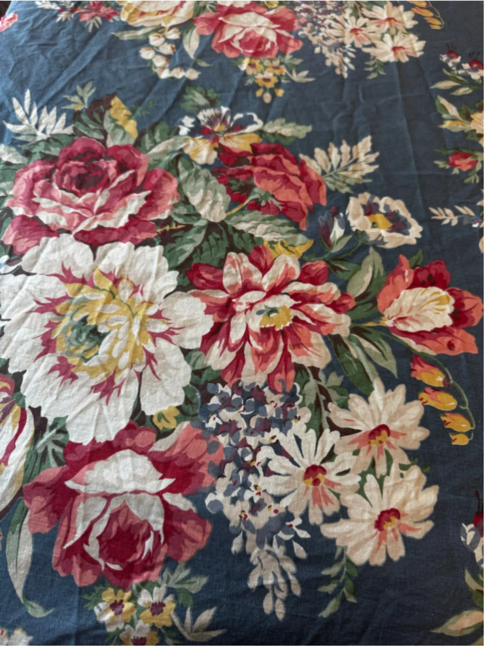 Vintage Ralph Lauren Kimberly King Duvet Cover Blue Floral Cotton Made USA